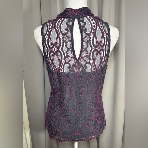 WHBM two tone lace shell NWT excellent size 4 - Picture 4 of 12